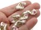 10 20mm White with Pink and Green Flower Lampwork Glass Flat Oval Twist Beads